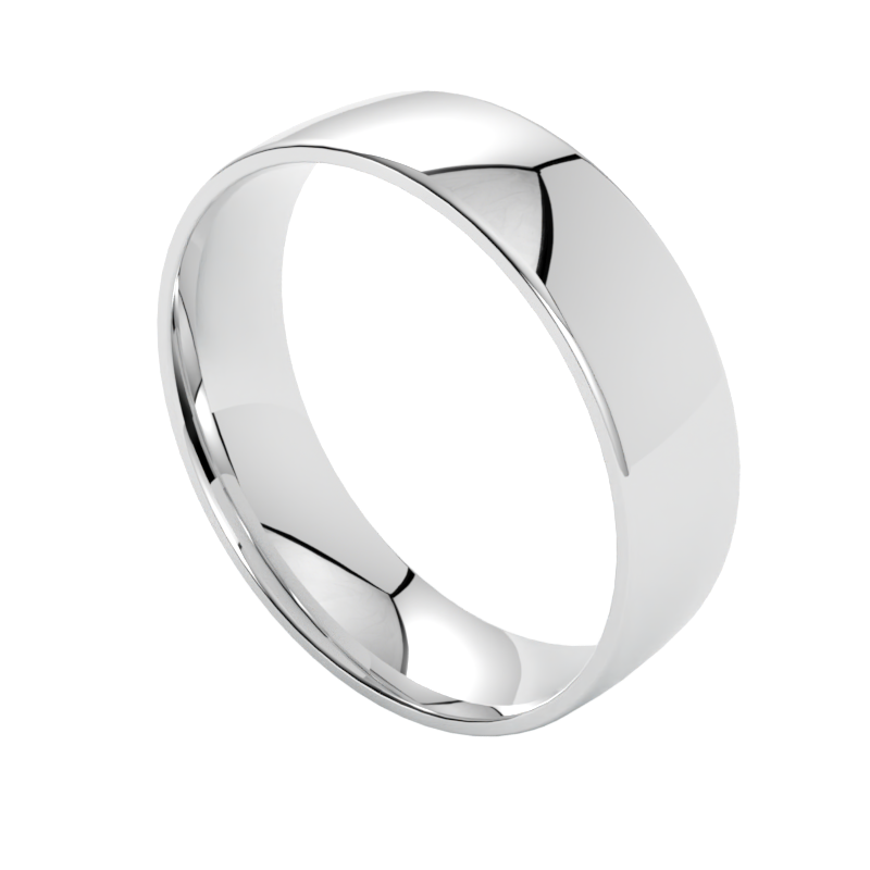 złota obrączka ślubna półokrągła 585 biała